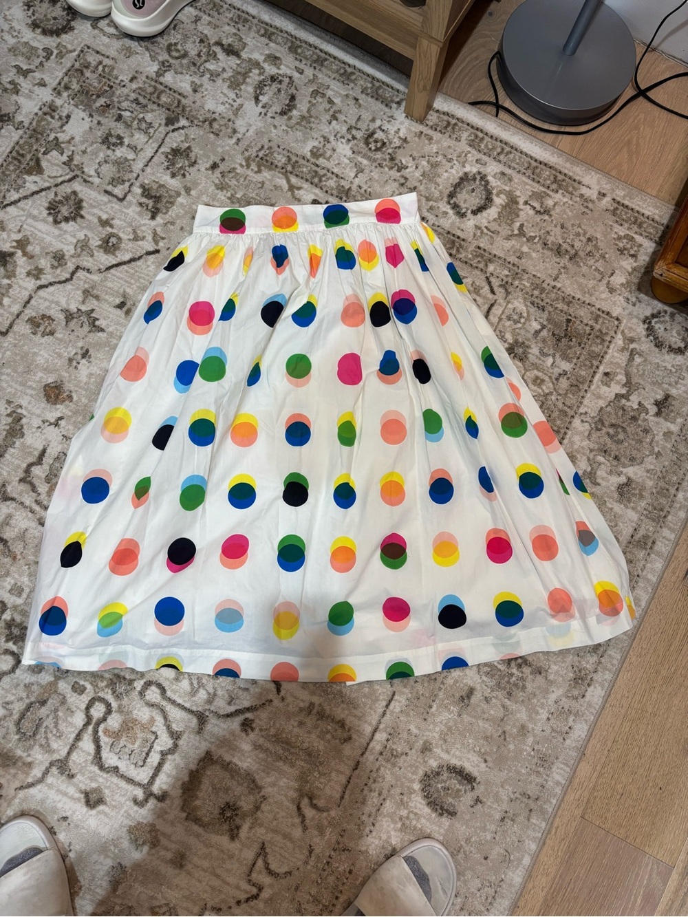 Mii NWOT White Polka Dot Midi Skirt in Multicolor - Picture 6 of 6